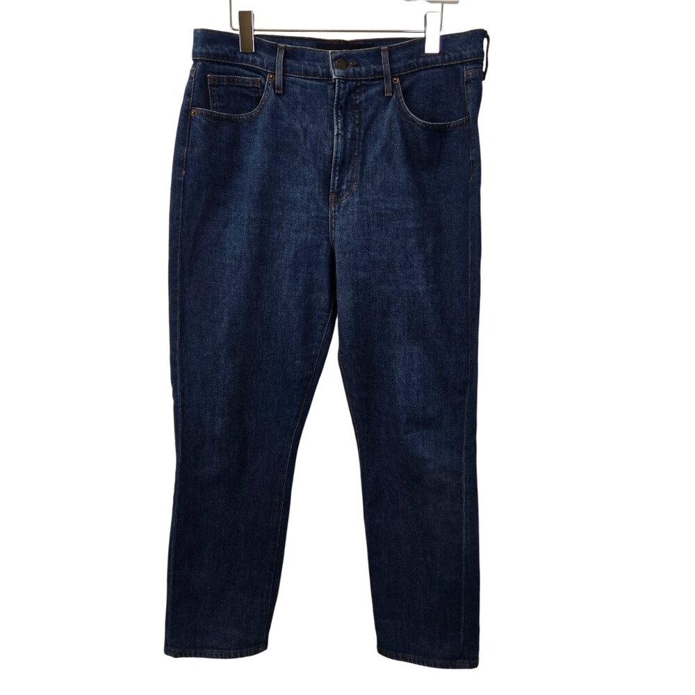 Veronica Beard Alenah Slim Straight High Rise Crop Jeans in Rodeo Wash Size 31